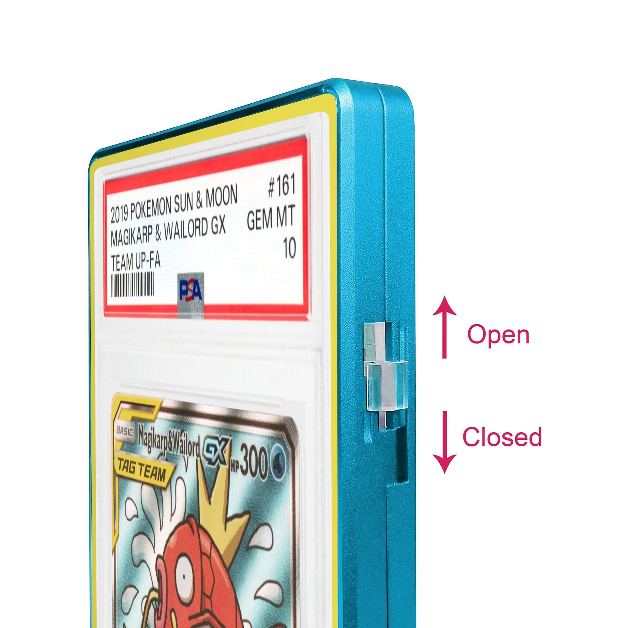 Standard PSA Slabmags Case - Matte Aqua Blue With Yellow