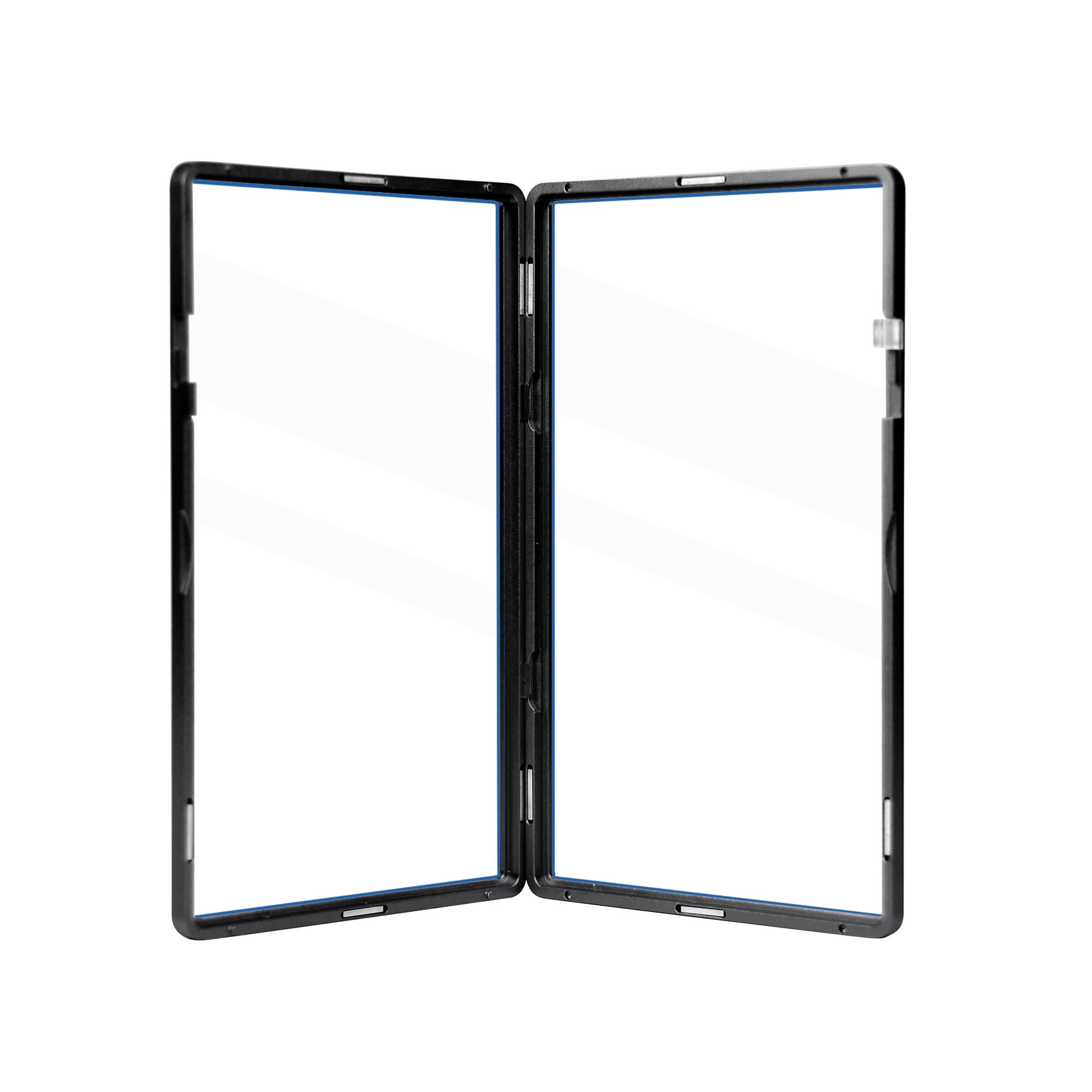Color Glass Series Standard PSA Slabmags Case - Matte Black With Blue Glass Border