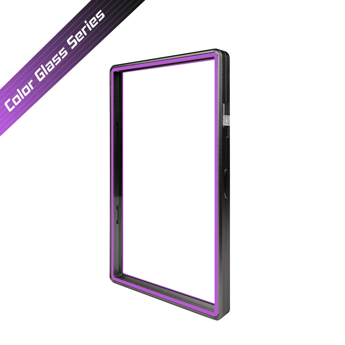 Color Glass Series Standard PSA Slabmags Case - Matte Black With Pink Glass Border - Slabmags aluminum magnetic slab case