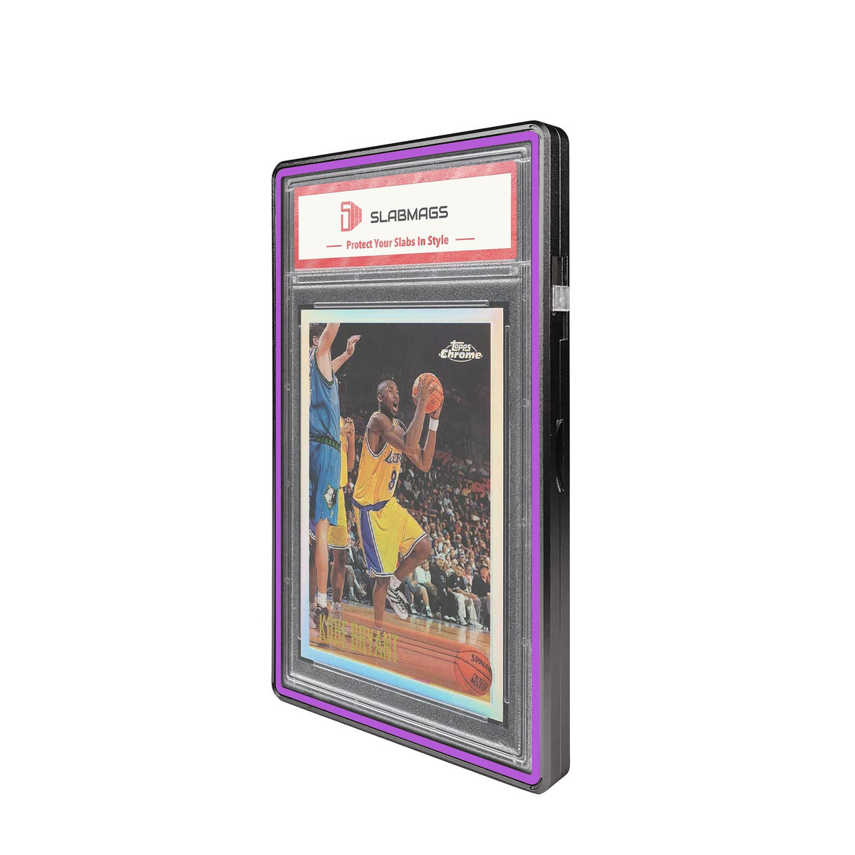 Color Glass Series Standard PSA Slabmags Case - Matte Black With Pink Glass Border
