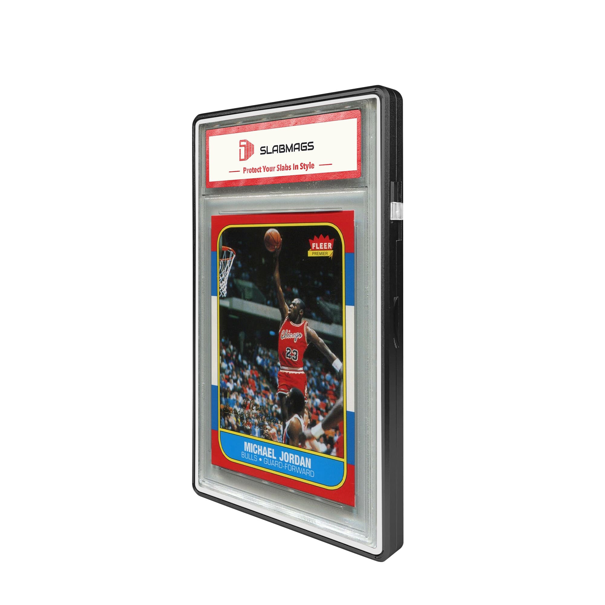 Color Glass Series Standard PSA Slabmags Case - Matte Black With White Glass Border