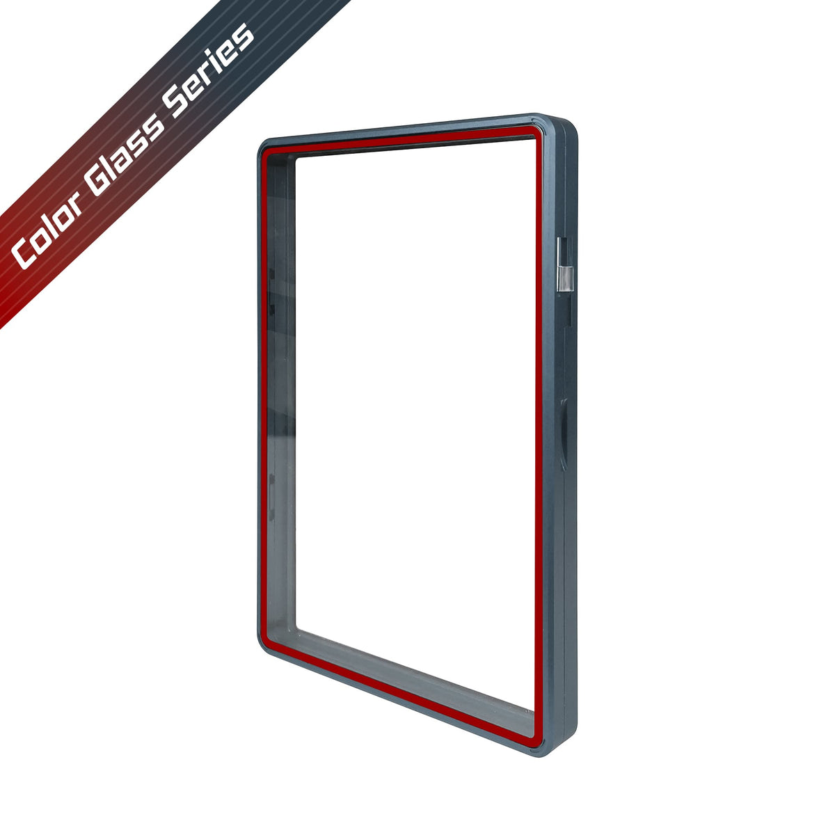 Color Glass Series Standard PSA Slabmags Case - Matte Blue With Red Glass Border - Slabmags aluminum magnetic slab case