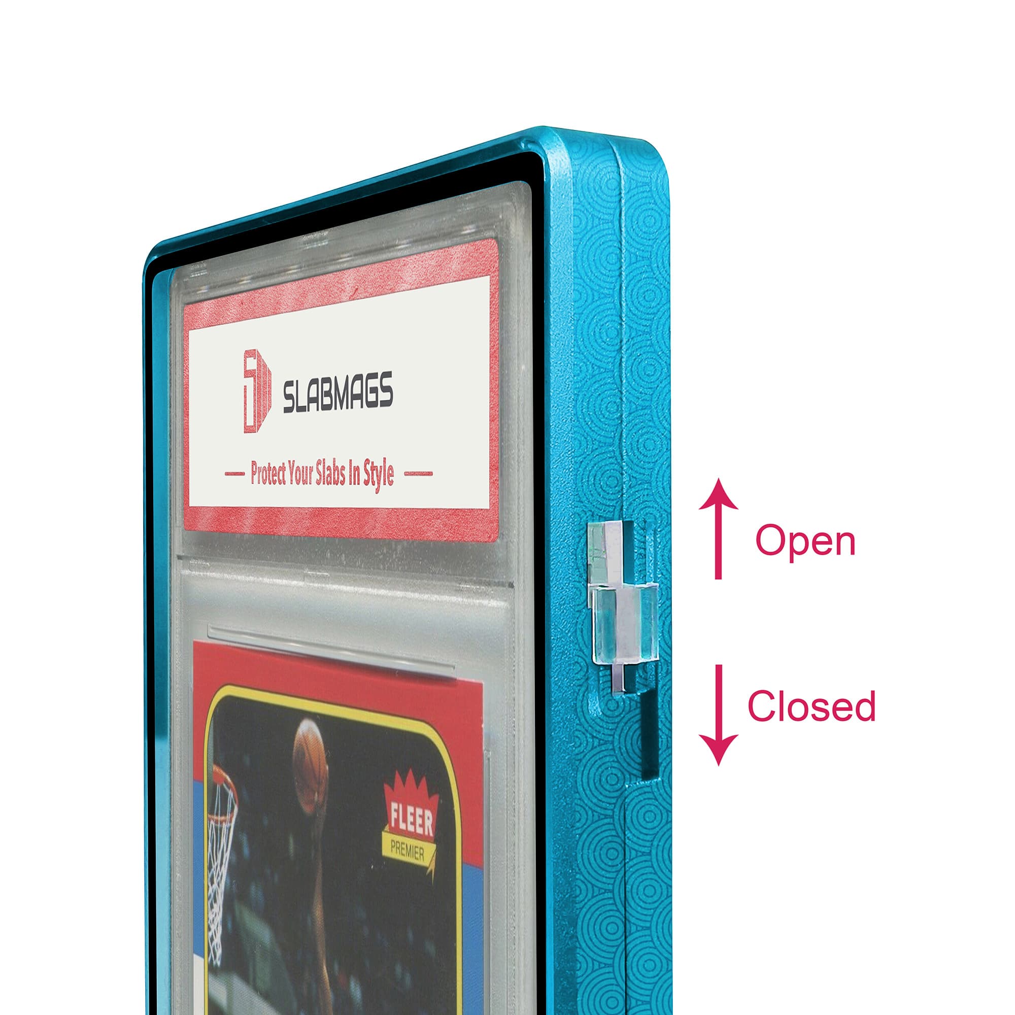 Etched Series Standard PSA Slabmags Case - Mosaic Aqua Blue