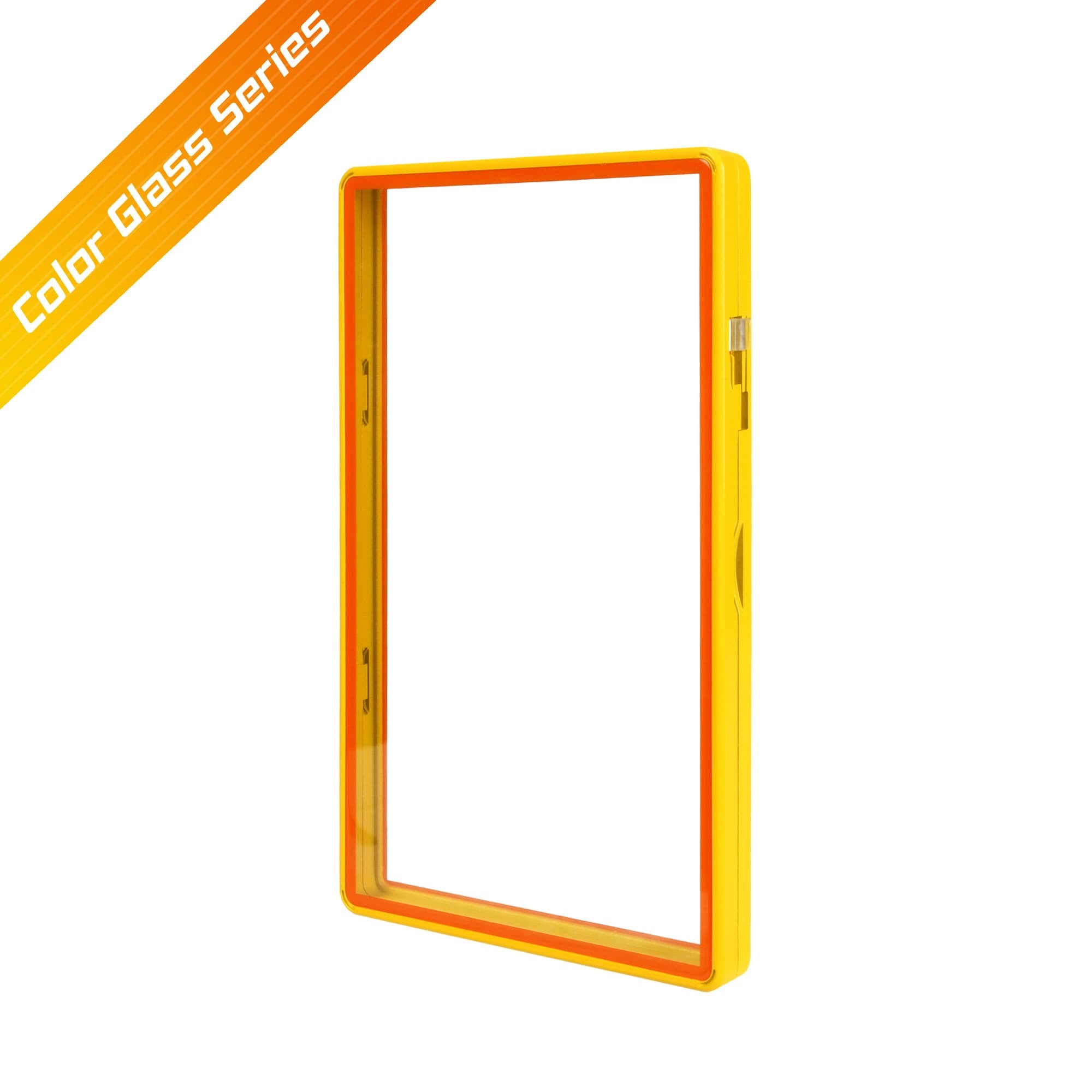 Color Glass Series Standard PSA Slabmags - Matte Exotic Yellow With Orange Glass Border
