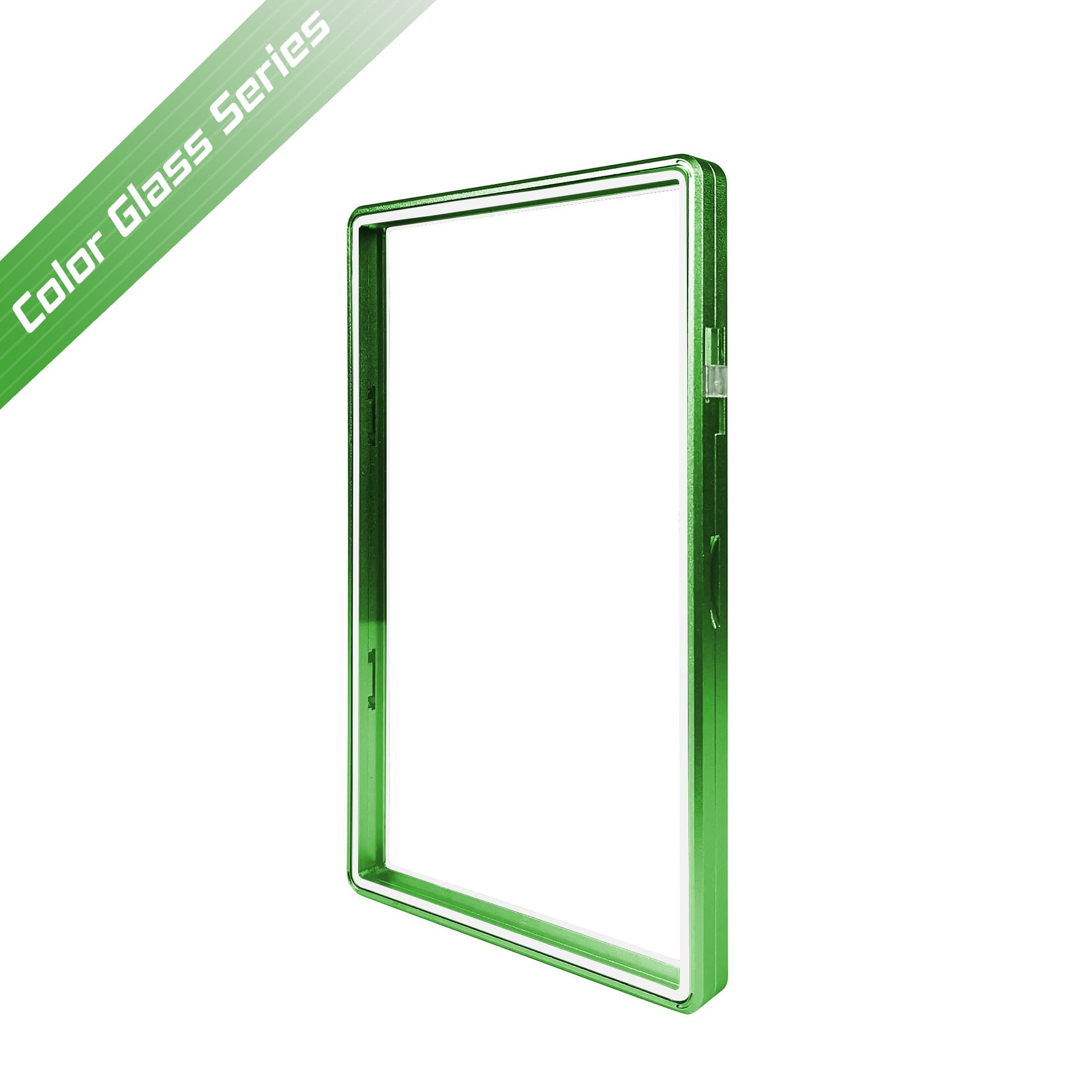 Color Glass Series Standard PSA Slabmags Case - Matte Green With White Glass Border