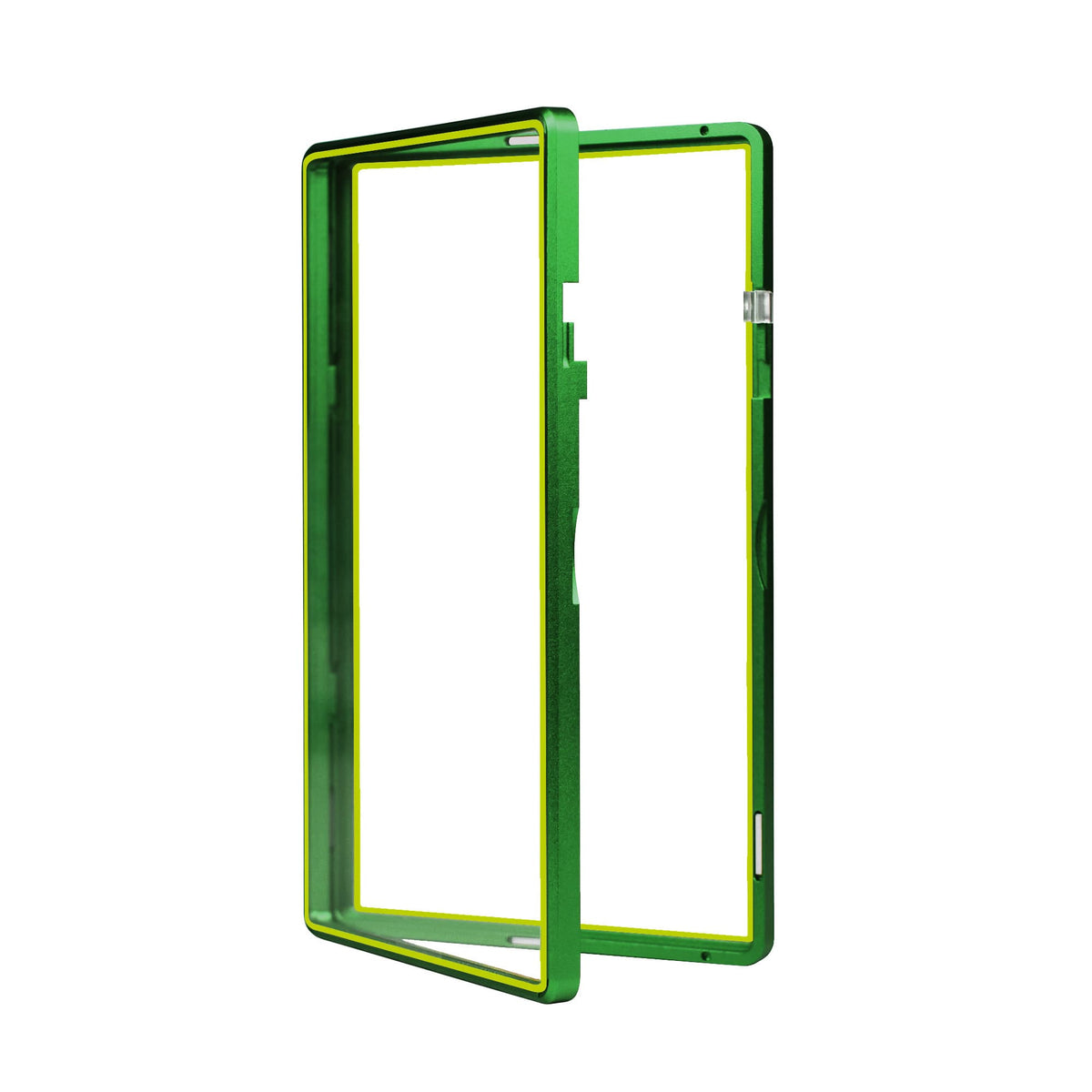Color Glass Series Standard PSA Slabmags Case - Matte Green With Yellow Glass Border