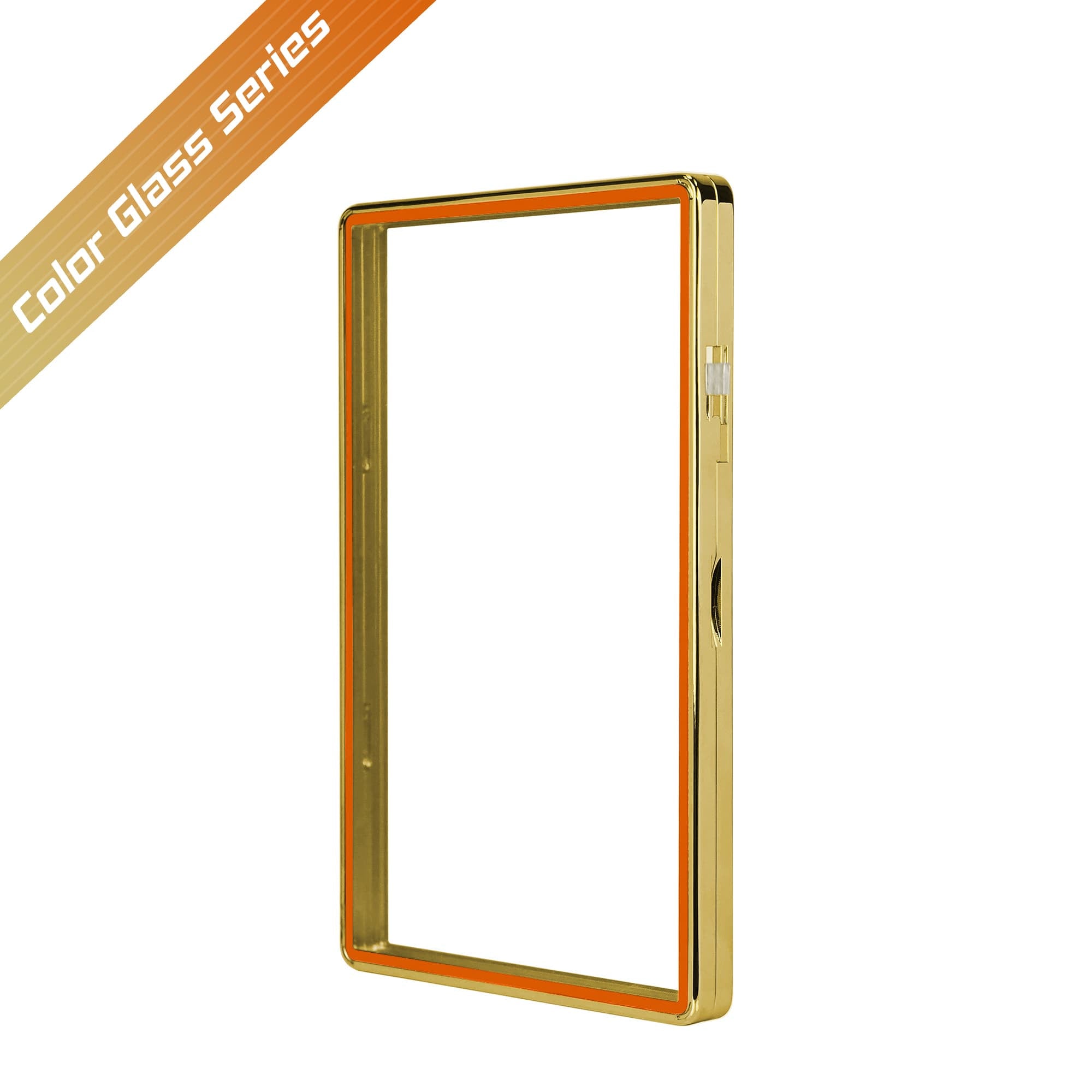 Color Glass Series Standard PSA Slabmags Case - Metallic Gold With Orange Glass Border