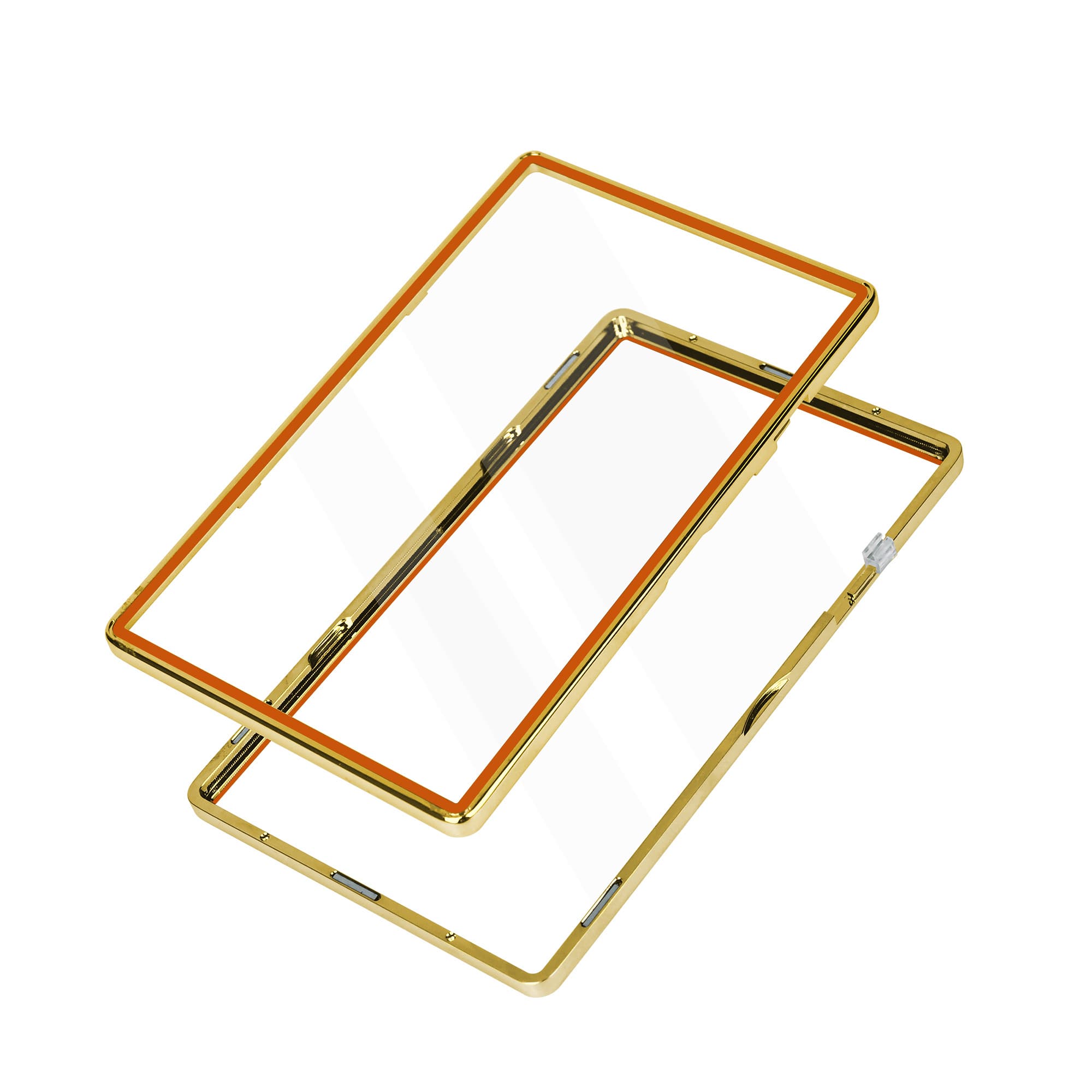 Color Glass Series Standard PSA Slabmags Case - Metallic Gold With Orange Glass Border