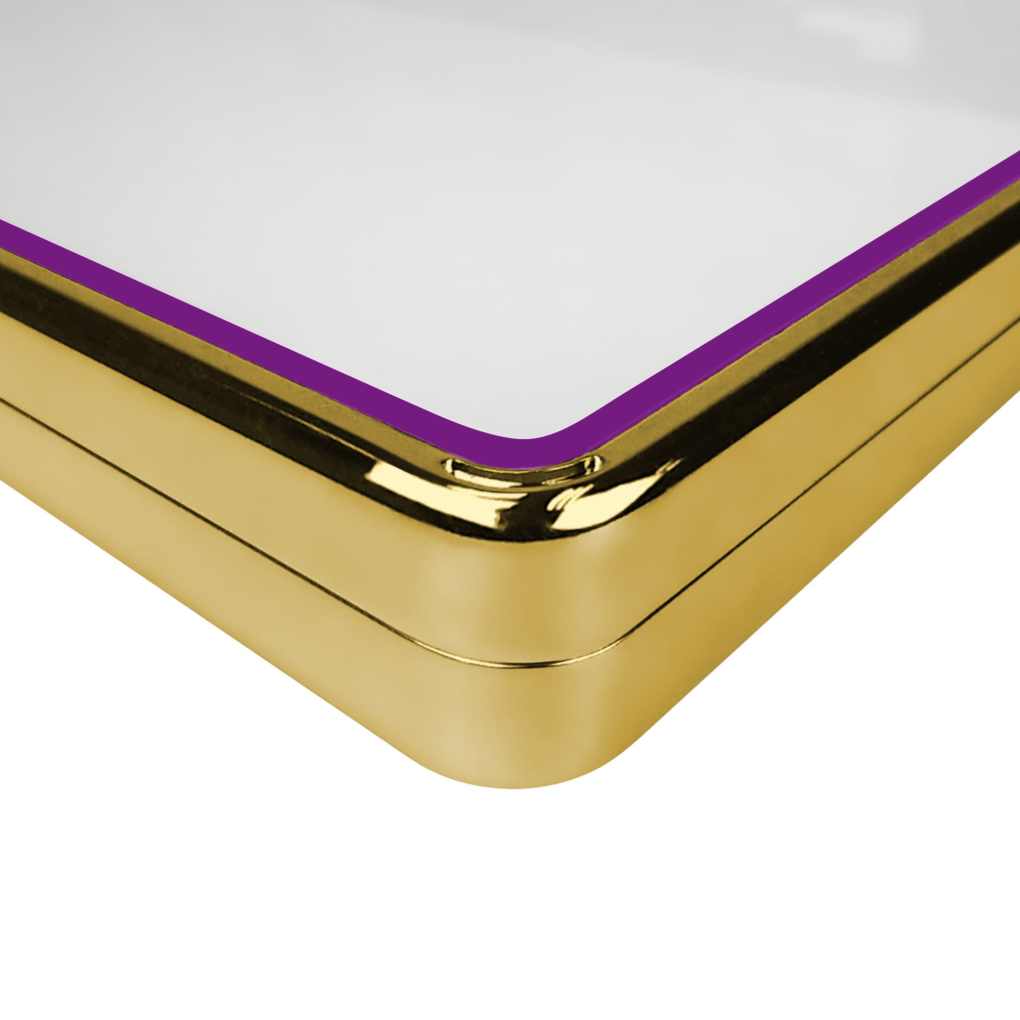 Color Glass Series Standard PSA Slabmags Case - Metallic Gold With Purple Glass Border