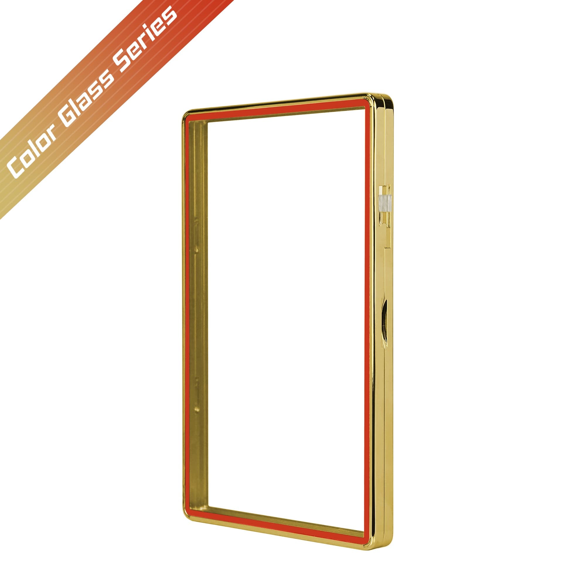 Color Glass Series Standard PSA Slabmags Case - Metallic Gold With Red Glass Border