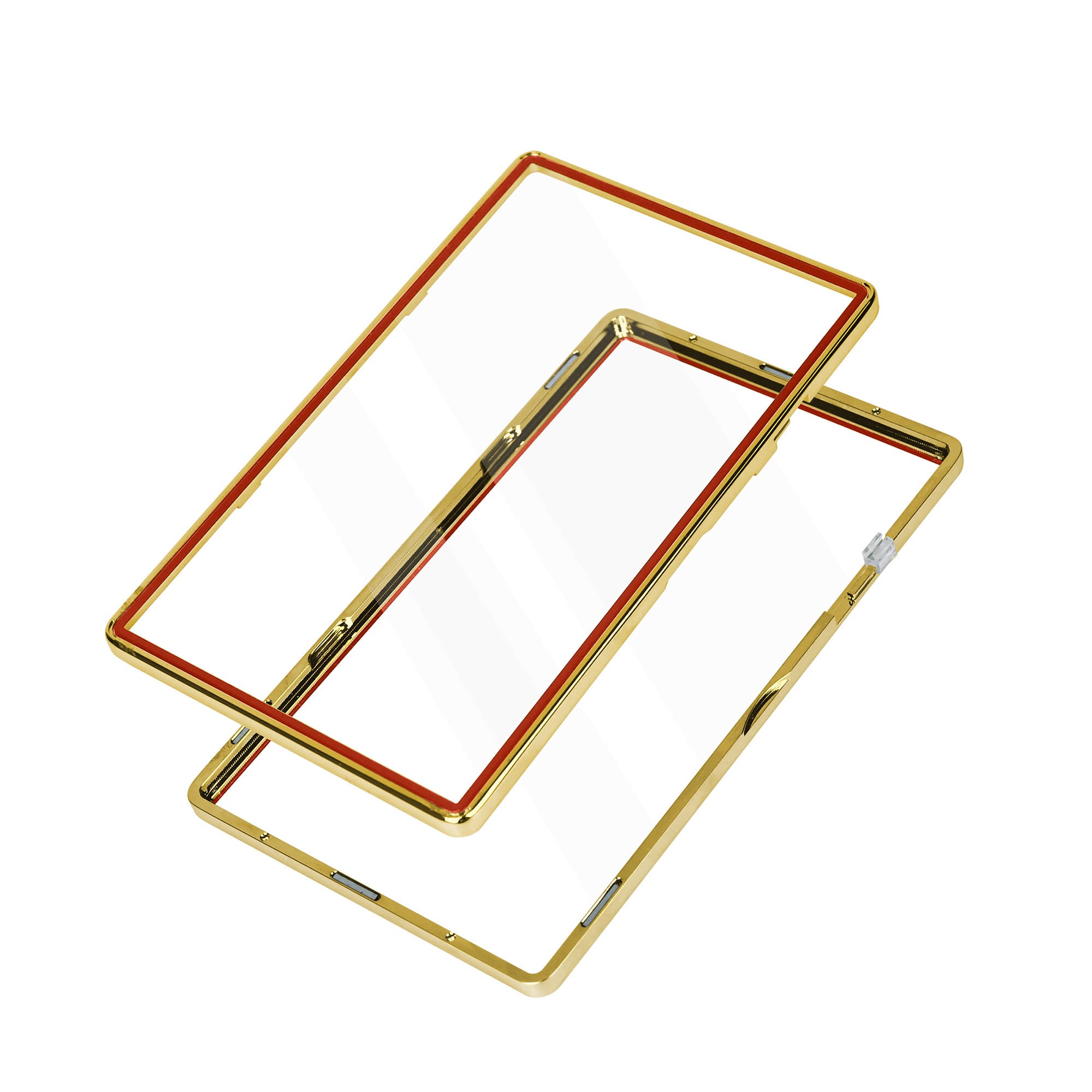 Color Glass Series Standard PSA Slabmags Case - Metallic Gold With Red Glass Border