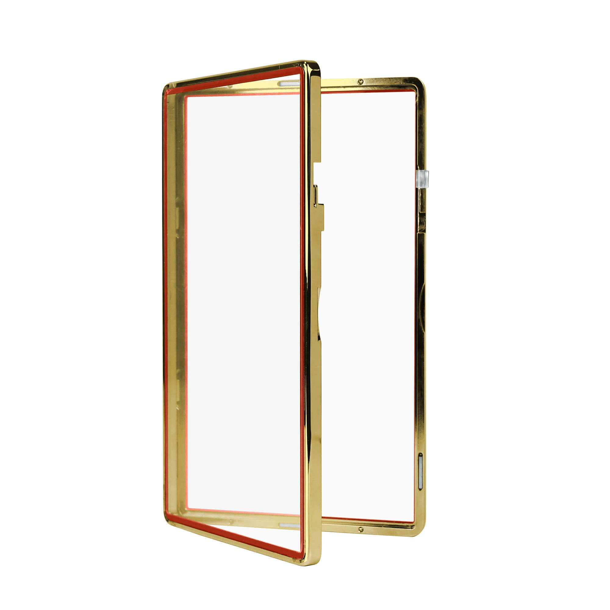 Color Glass Series Standard PSA Slabmags Case - Metallic Gold With Red Glass Border