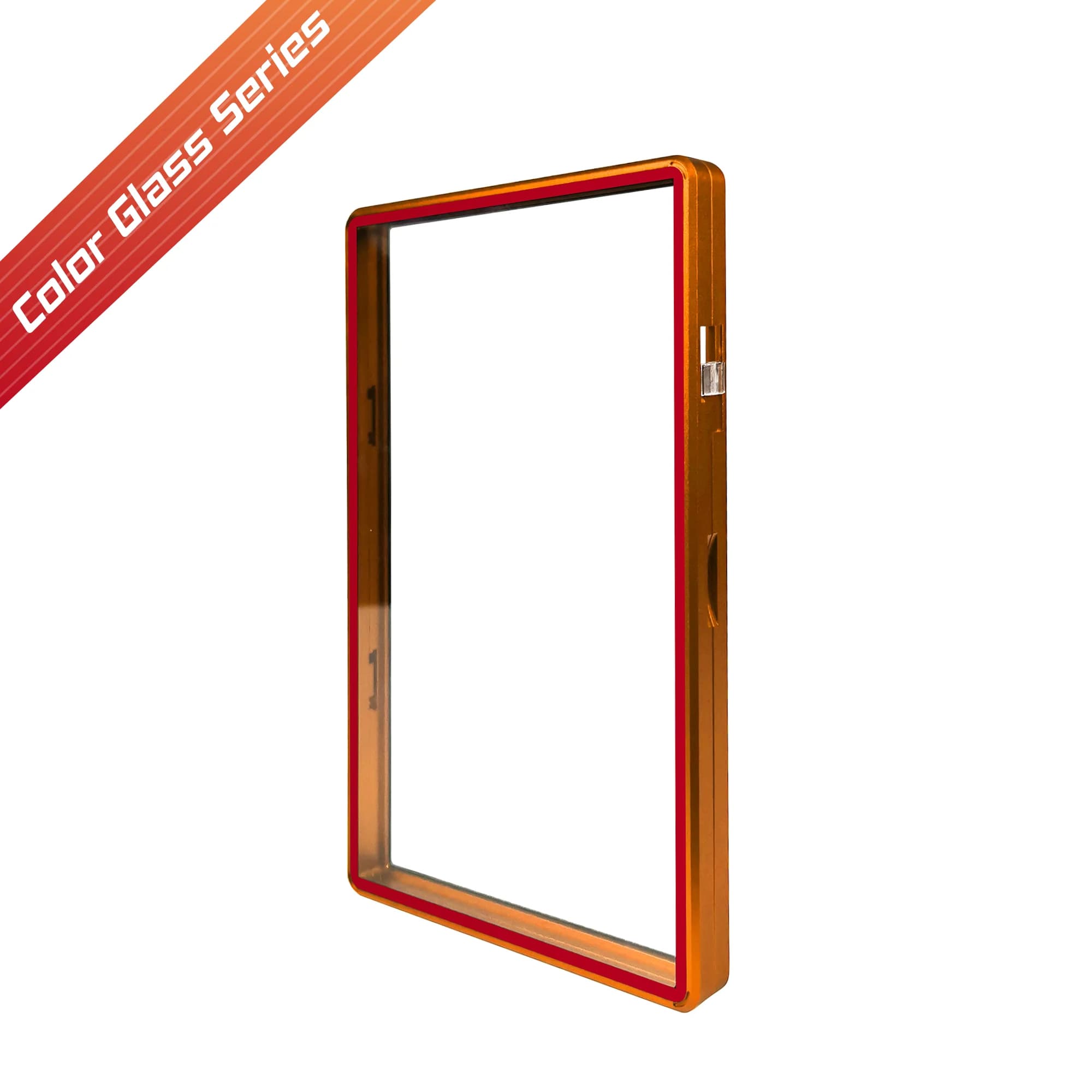 Color Glass Series Standard PSA Slabmags Case - Matte Orange With Red Glass Border