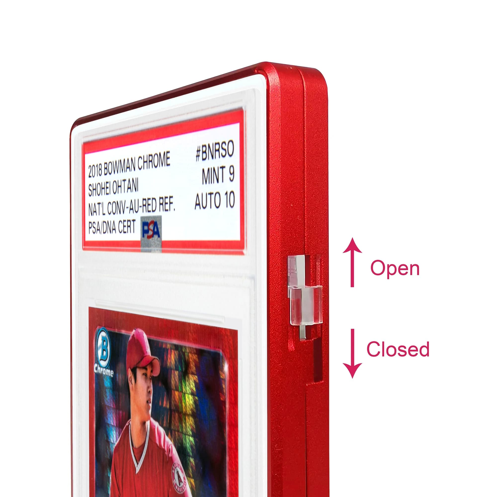 Color Glass Series Standard PSA Slabmags Case - Matte Red With White Glass Border