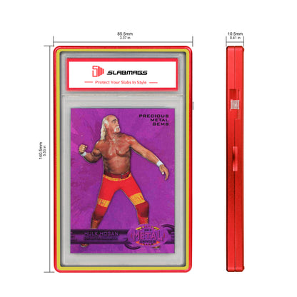 Standard PSA Slabmags Matte Red With Yellow Color Glass Border