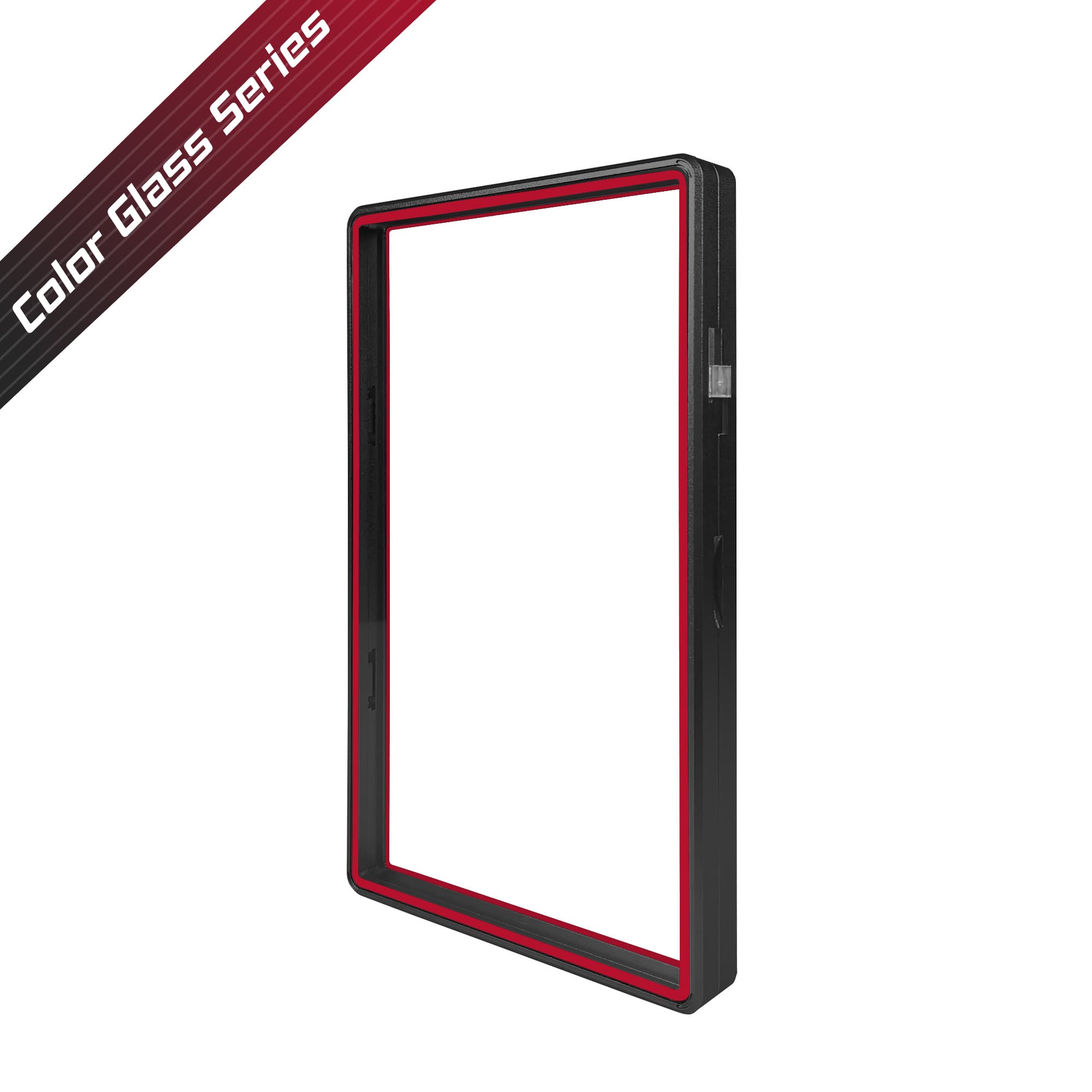 Thick PSA Slabmags Case - Matte Black With Red Glass Border