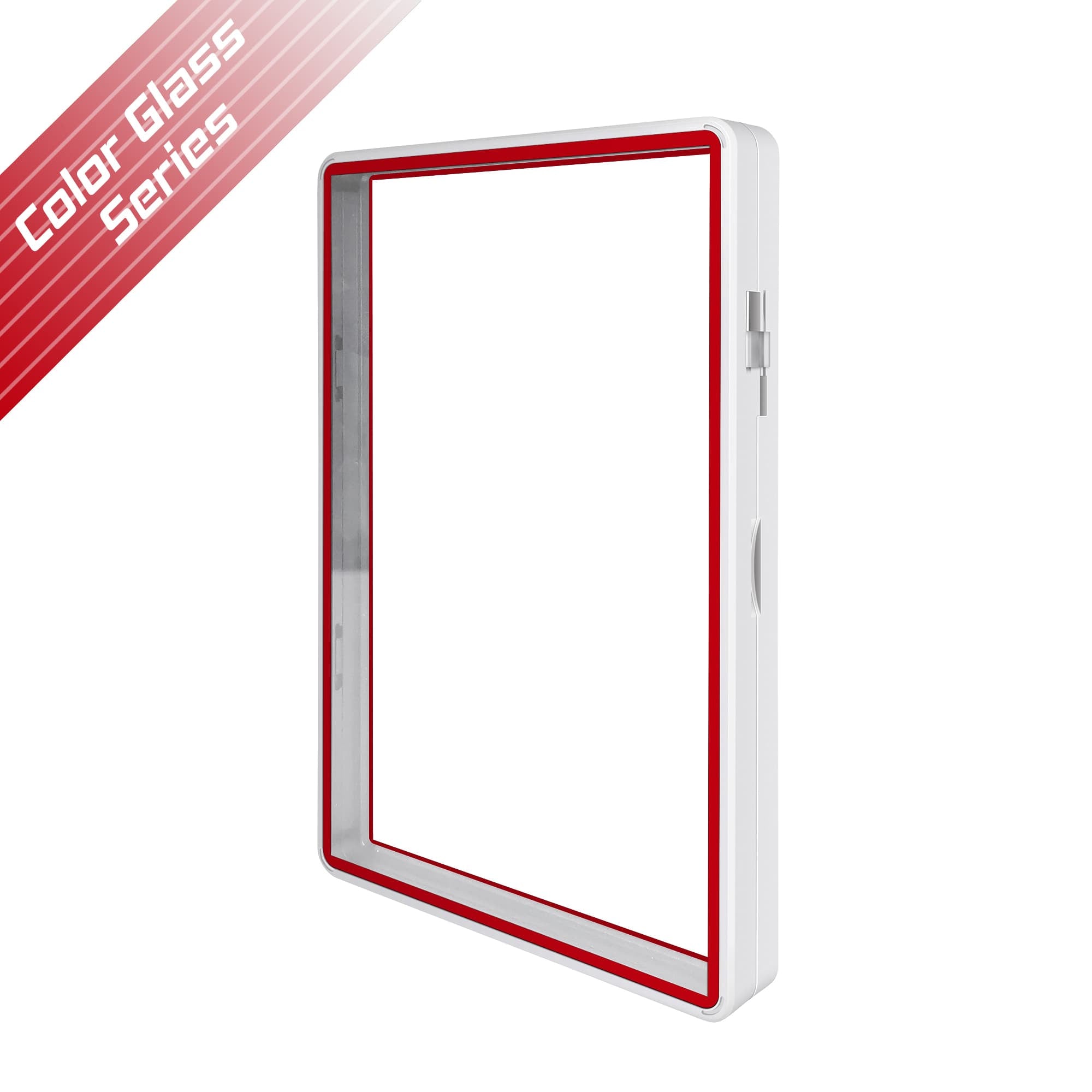 Thick PSA Slabmags - Matte White With Red Glass Border