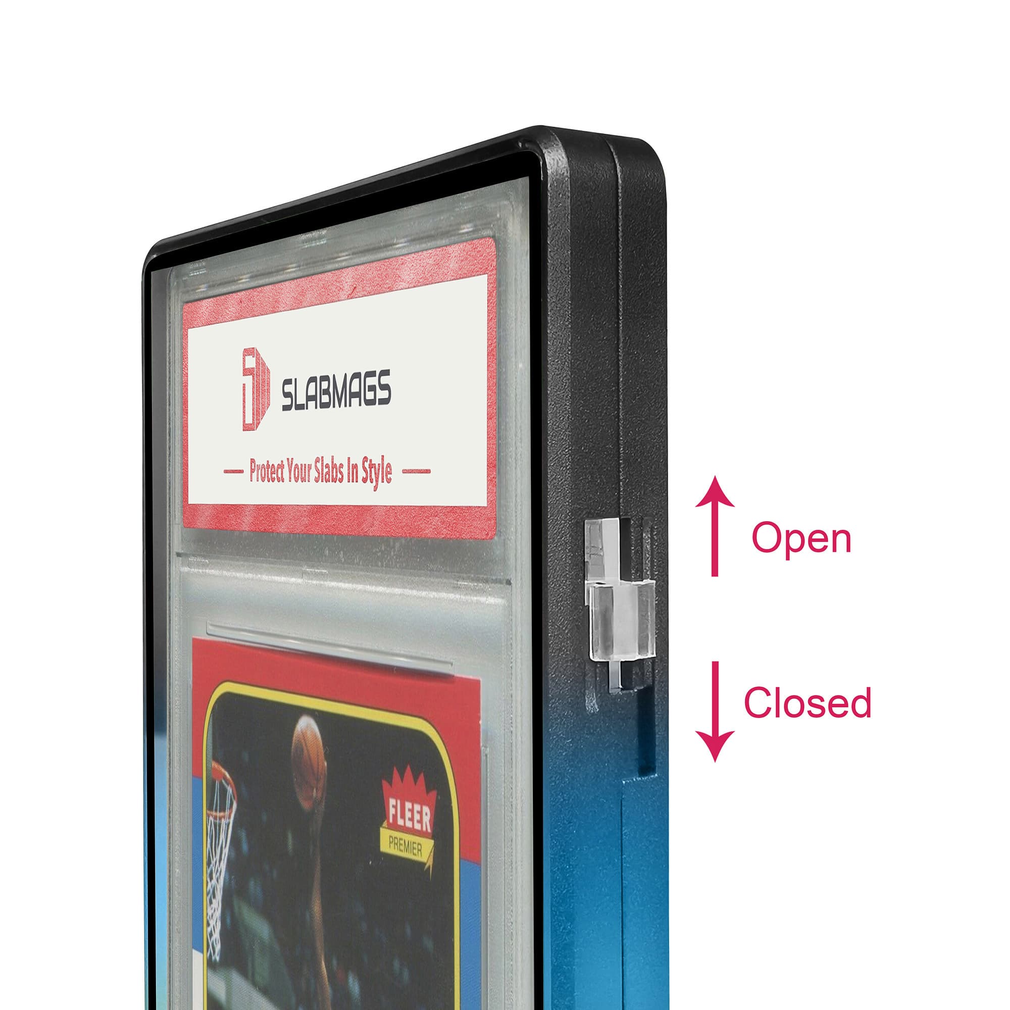 Gradient Series Standard PSA Slabmags Case - Top Black, Middle Aqua Blue,Bottom Yellow