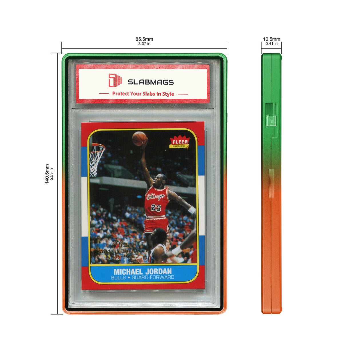 Gradient Series Standard PSA Slabmags Case - Top Green, Bottom Orange