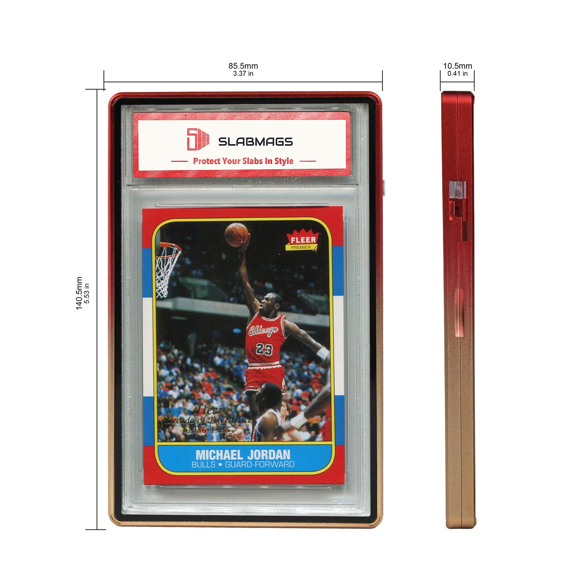 Gradient Series Standard PSA Slabmags Case - Top Red, Bottom Gold