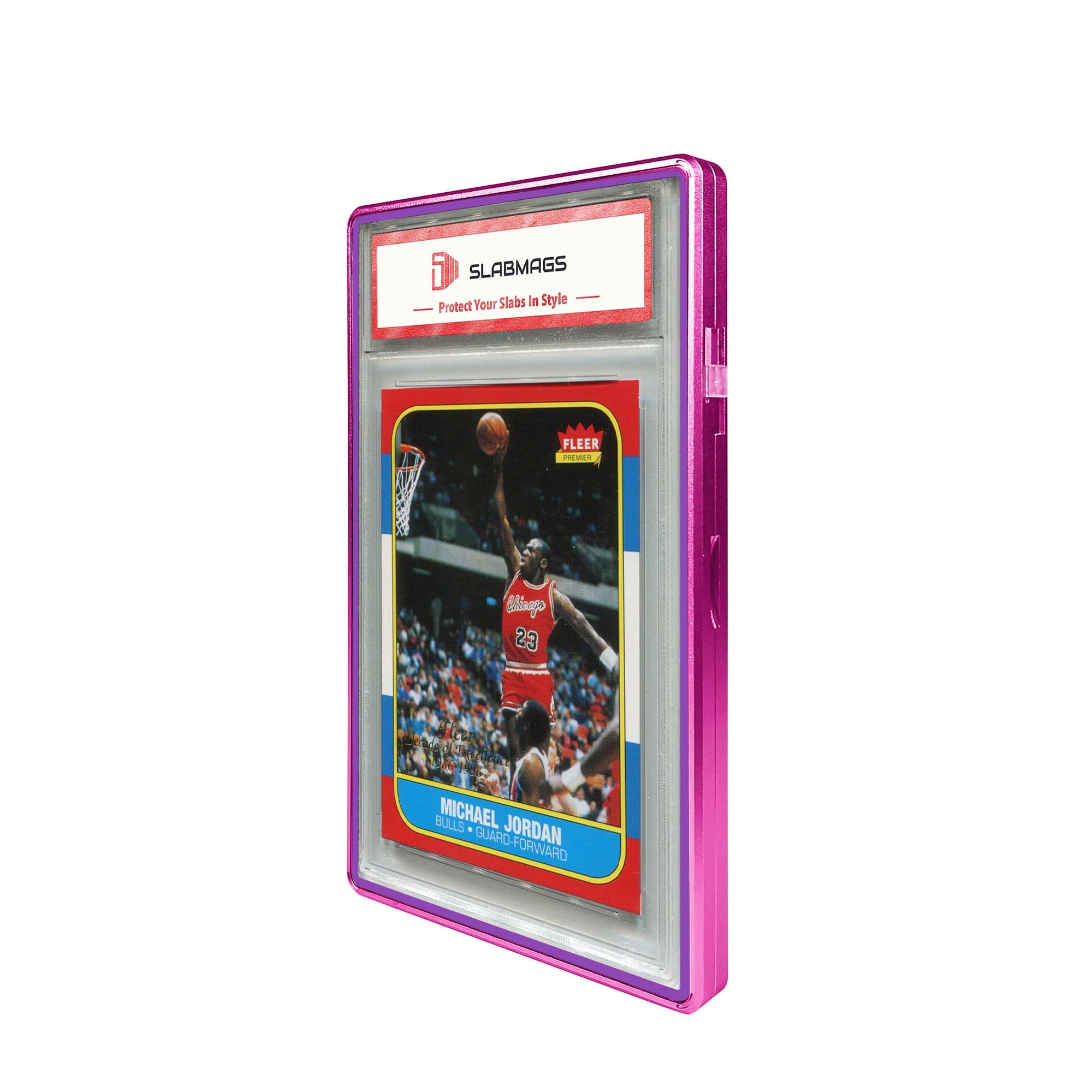 Color Glass Series Standard PSA Slabmags Case - Matte Violet With Purple Glass Border