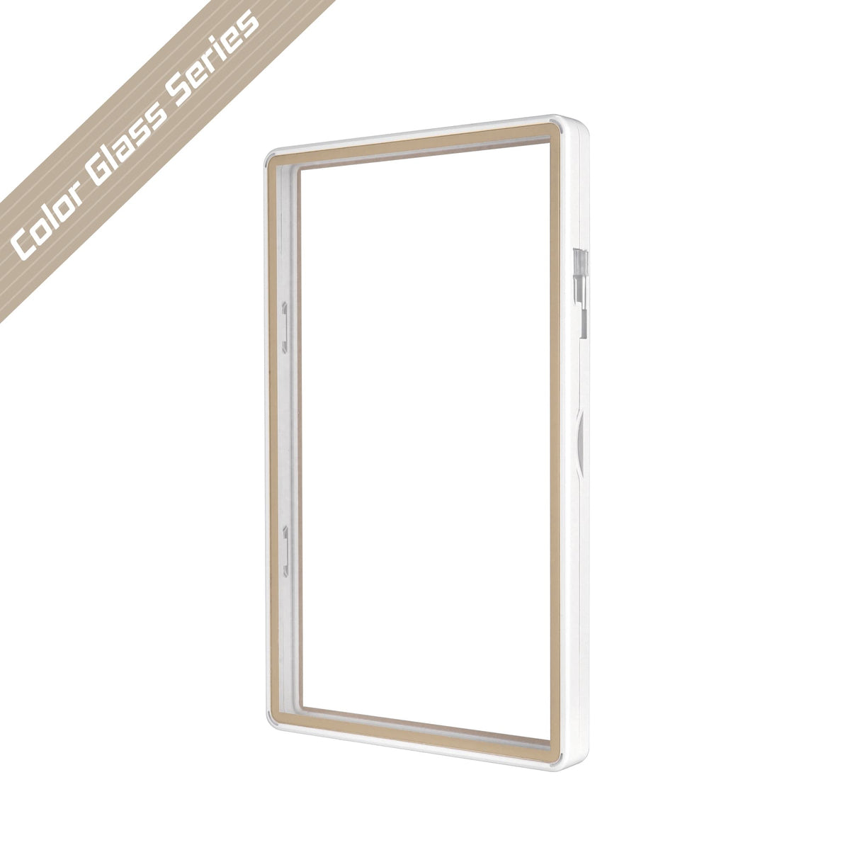 Color Glass Series Standard PSA Slabmags Case - Matte White With Gold Glass Border