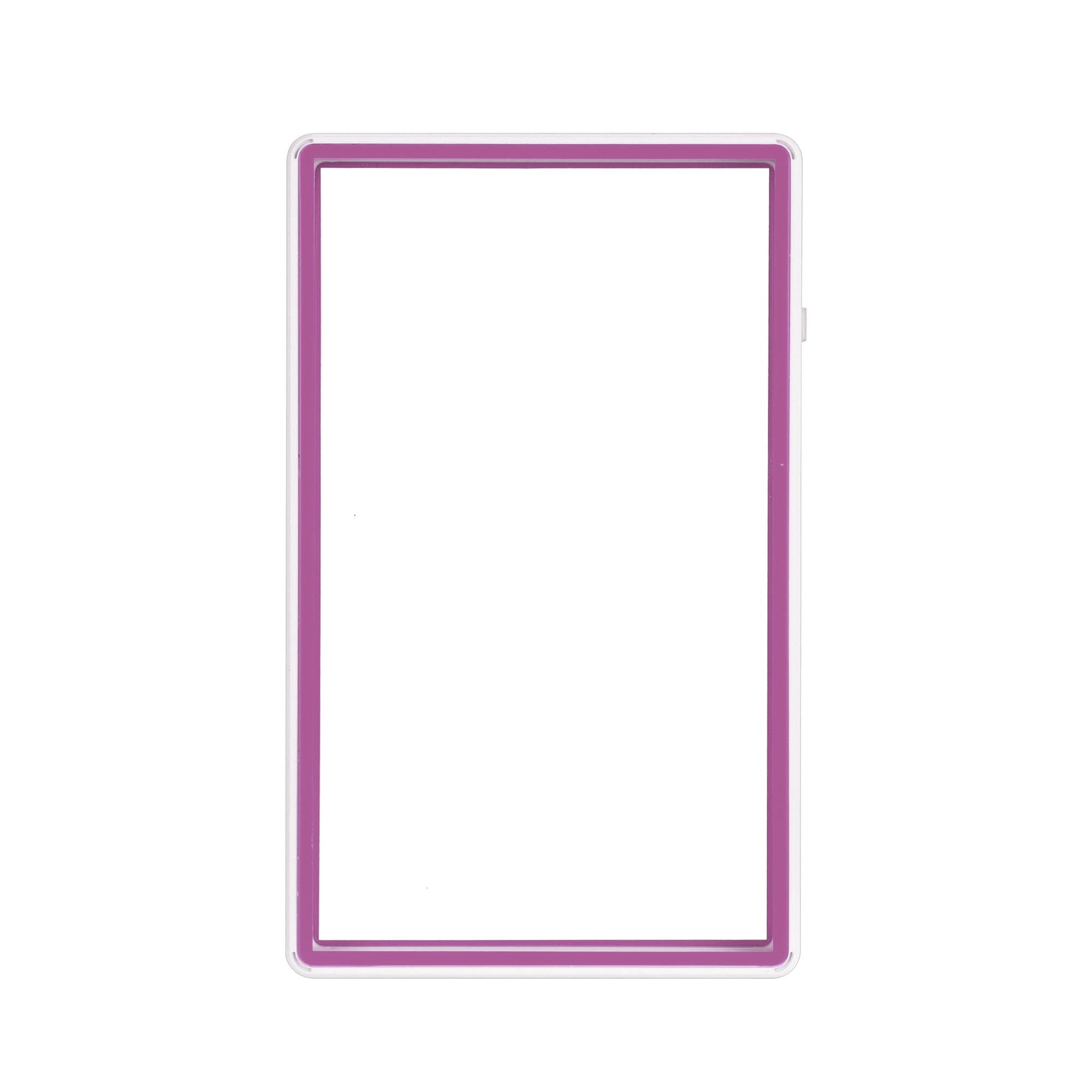 Color Glass Series Standard PSA Slabmags Case - Matte White With Pink Glass Border