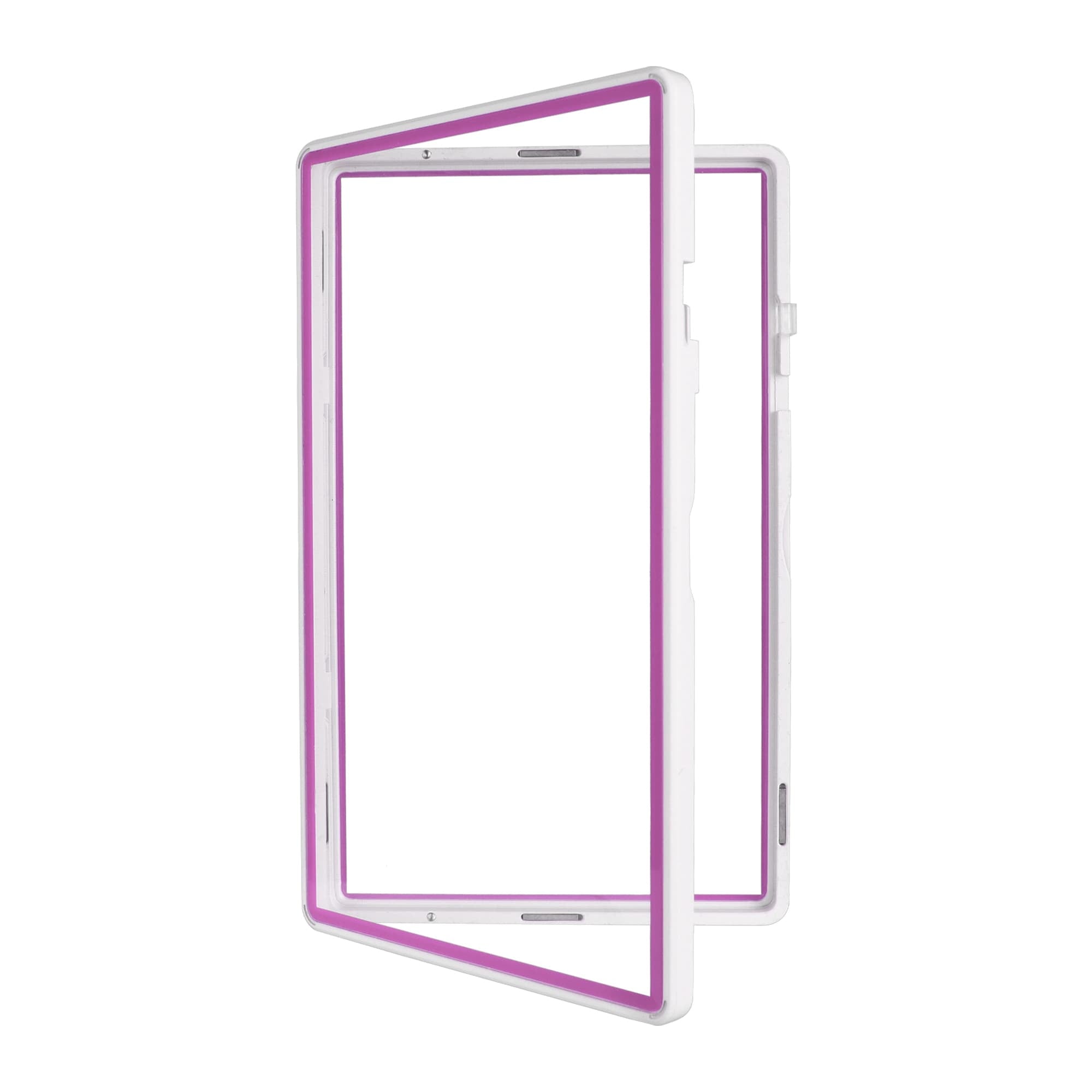Color Glass Series Standard PSA Slabmags Case - Matte White With Pink Glass Border